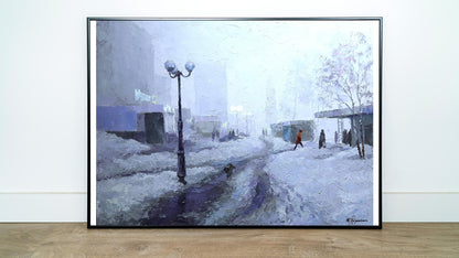 Oil portrayal of fog by Boris Petrovich Serdyuk