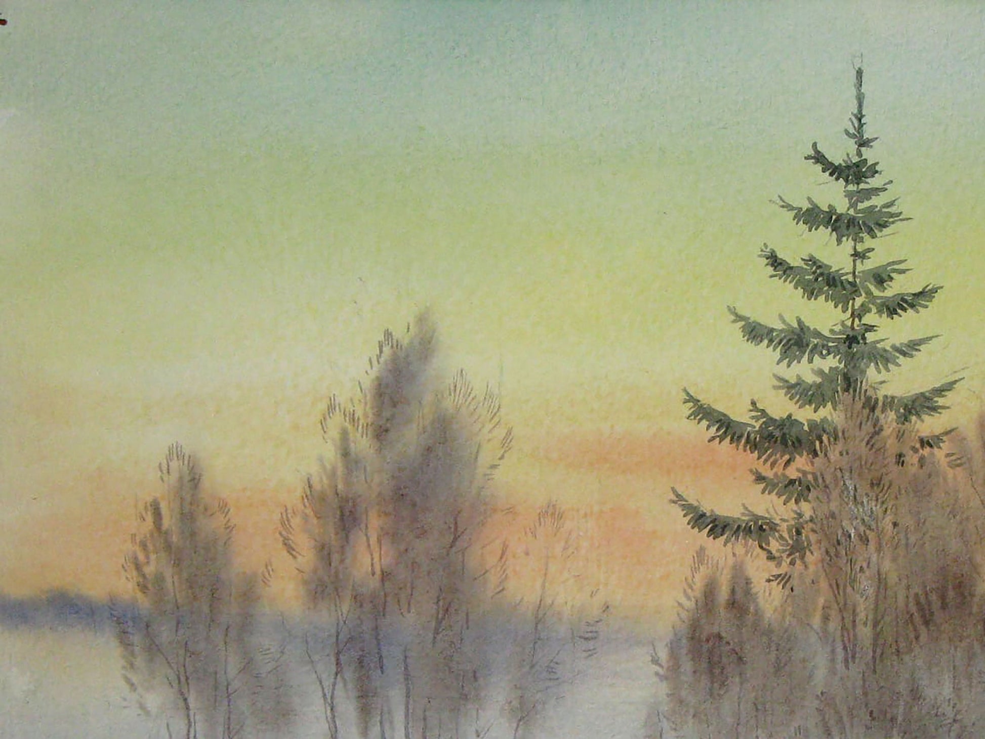 Watercolor painting Nature Landscape Savenets Valery