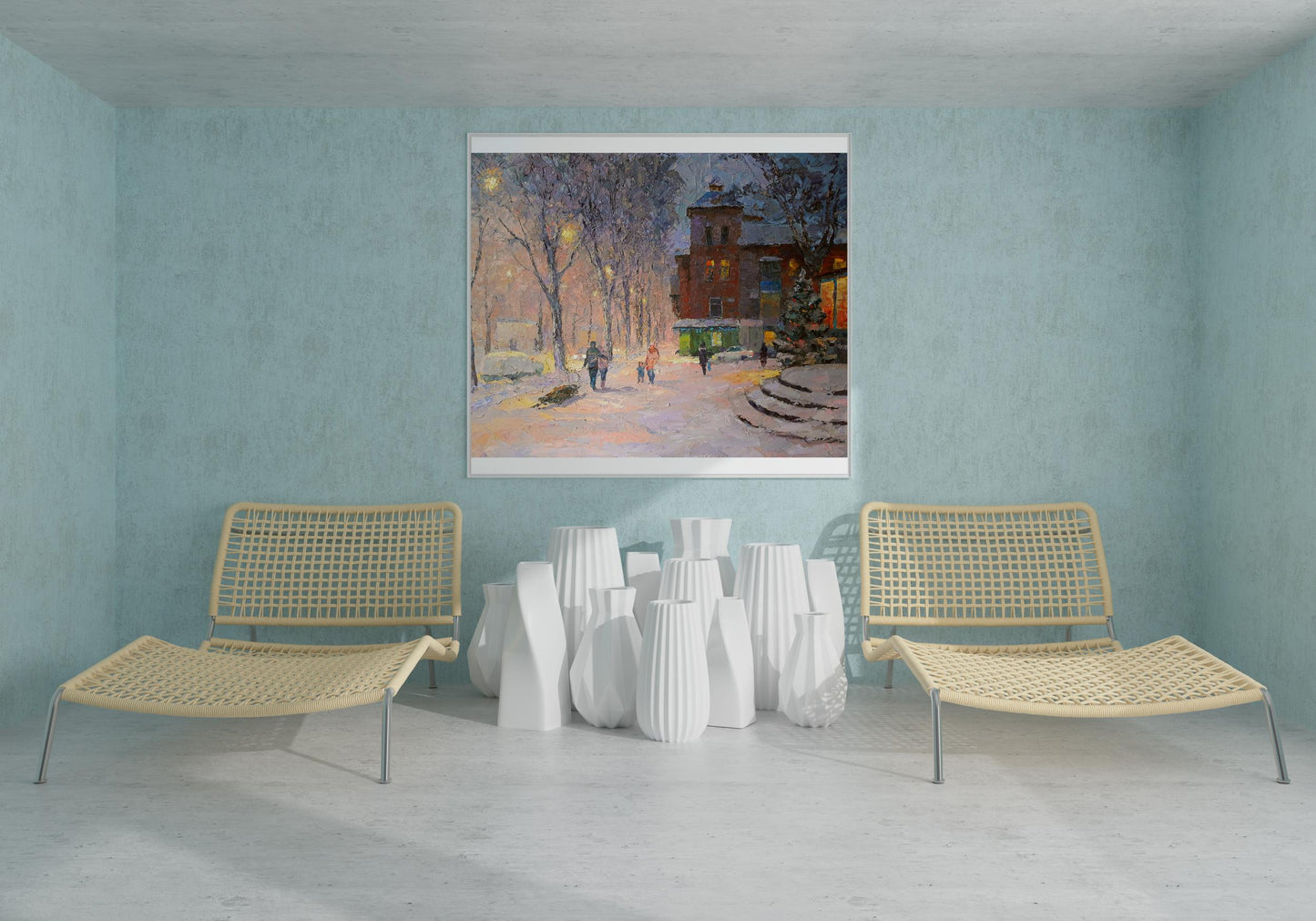 Oil painting On the eve of the New Year holidays Serdyuk Boris Petrovich