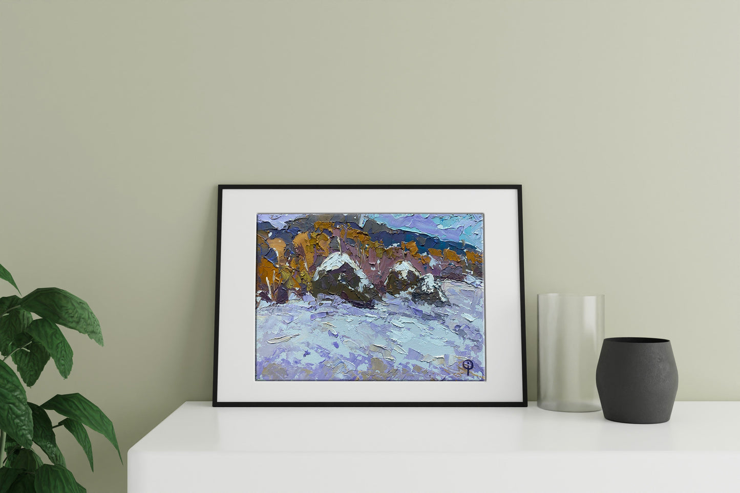 Oil Painting Winter Nature Landscape 