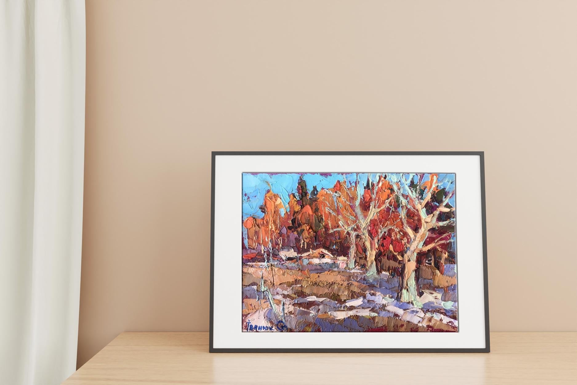 Oil painting snow