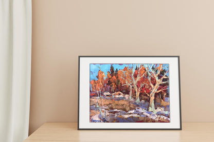 Oil painting snow