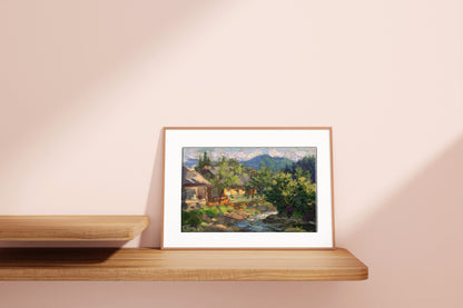 Oil painting Transcarpathian village Batrakov Vladimir Grigorievich