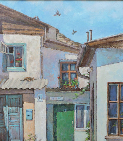 Oil painting Summer yard Osnach Olesia