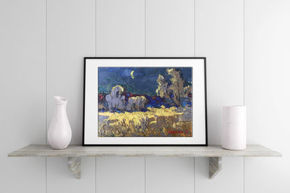 Oil painting Moonlit
