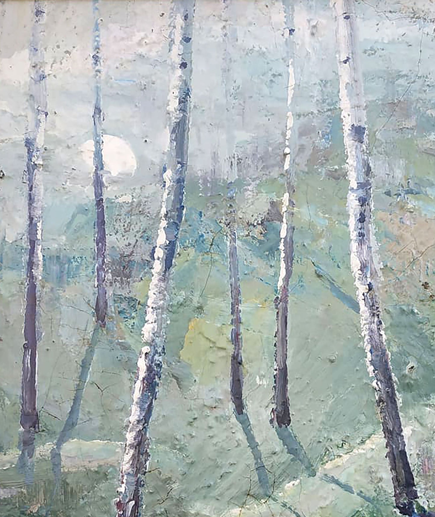 Oil painting Forest pond Landscape Mazur Vladimir