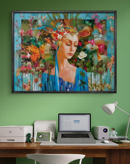 Abstract oil painting White rose Anatoly Tarabanov