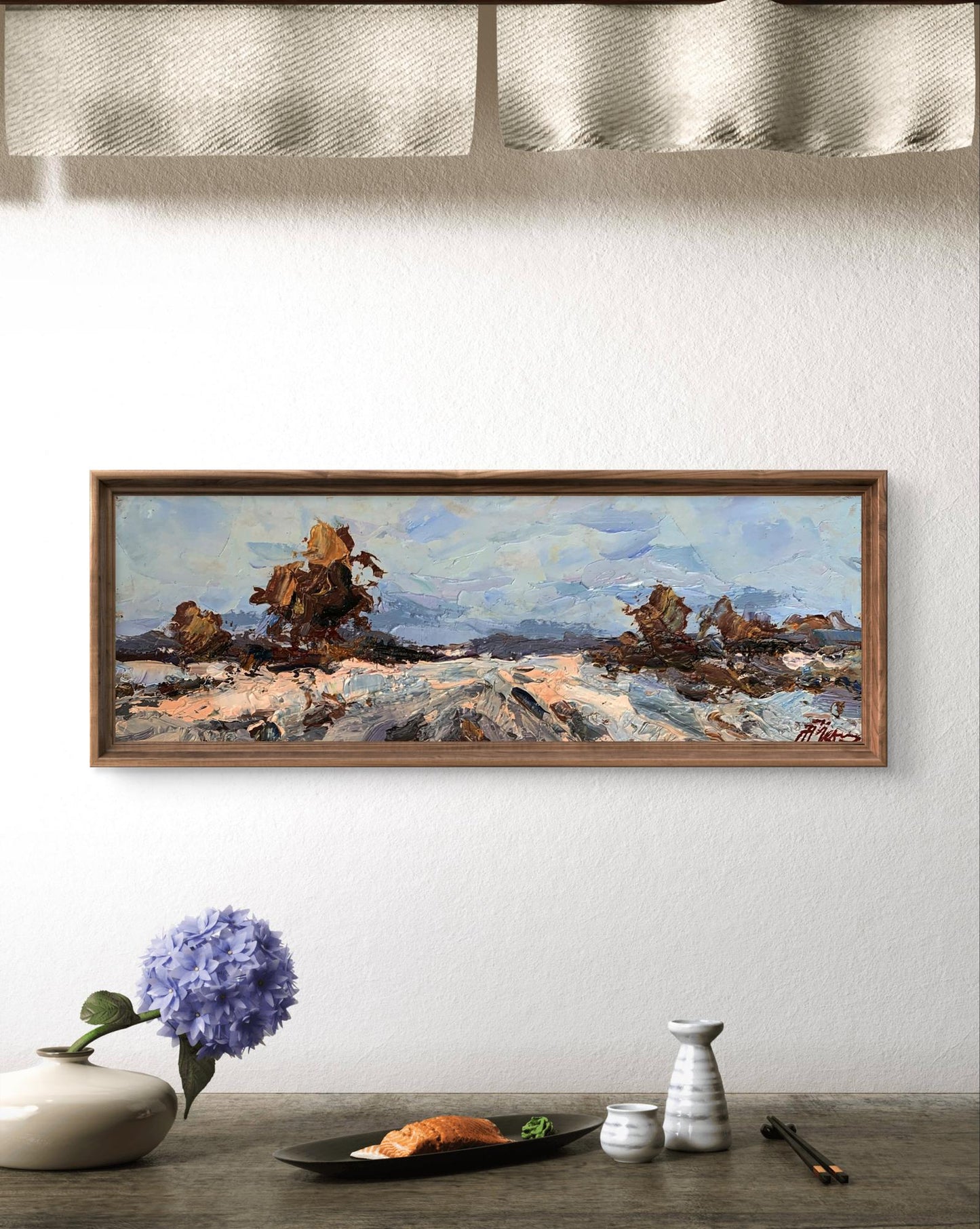 Oil painting Winter road Oleksiyander Cherednichenko