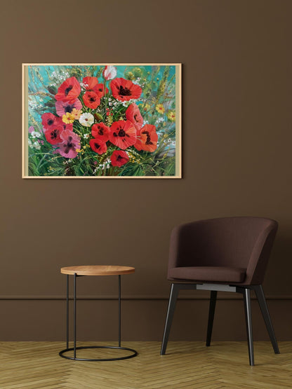 Oil painting Poppies Anatoly Borisovich Tarabanov