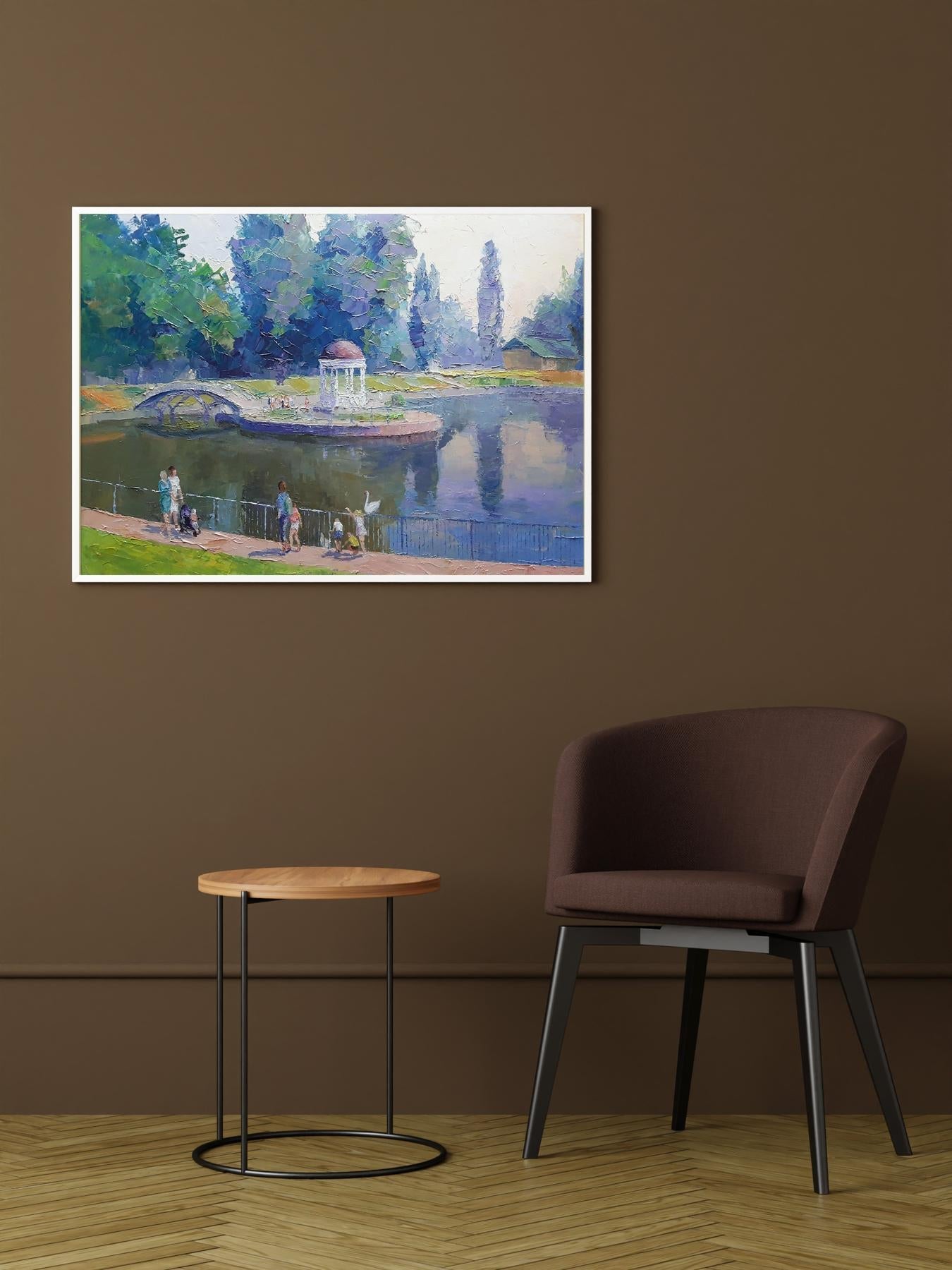 Urban Garden depicted in oil by Boris Petrovich Serdyuk