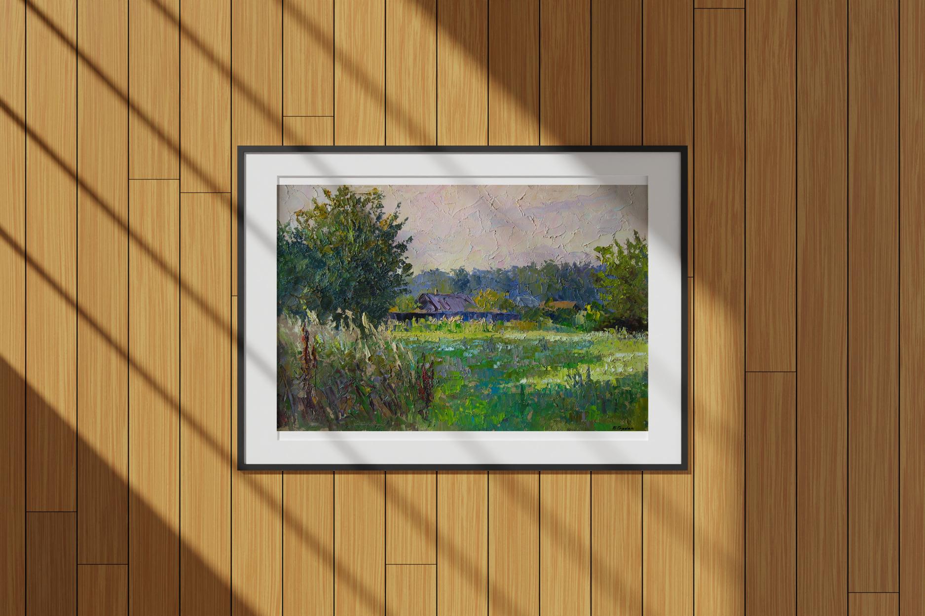 Boris Petrovich Serdyuk depicted a farm in Sumy in an oil painting