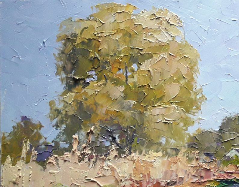 Oil painting The road to the village Serdyuk Boris Petrovich