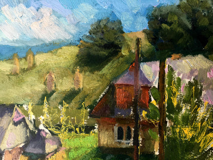 Oil painting Carpathian village Batrakov Vladimir Grigorievich