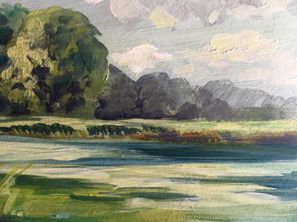 Oil painting Rest by the river Svetlana Gramm