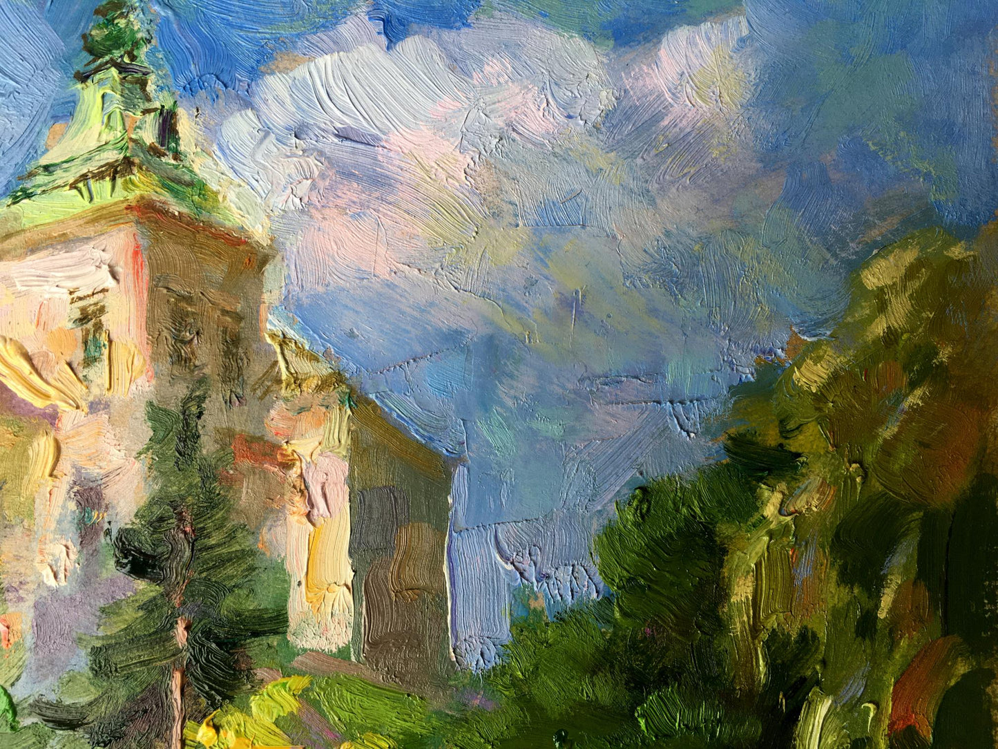 Oil painting Olesko Castle Batrakov Vladimir Grigorievich