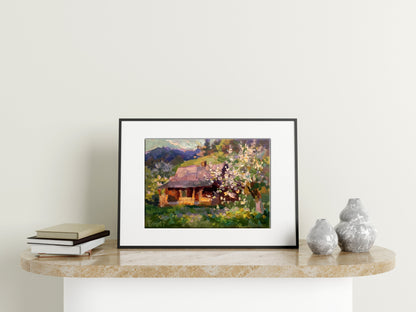 Oil painting Apple trees bloom Batrakov Vladimir Grigorievich