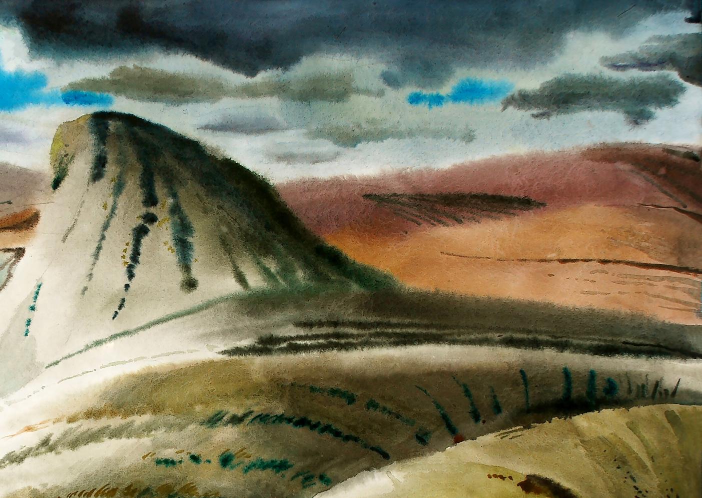 Watercolor painting Eastern Crimea Egor Shvachunov