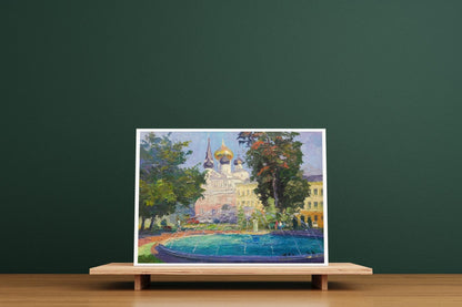 Oil painting Odessa. Fountain near the temple Serdyuk Boris Petrovich