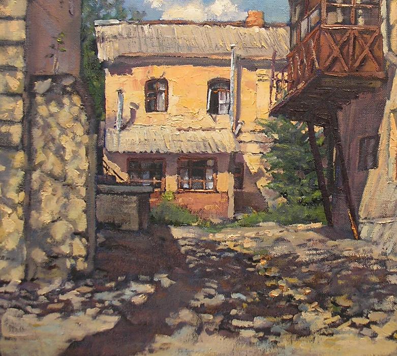 Oil painting Old town house Osnach Olesia
