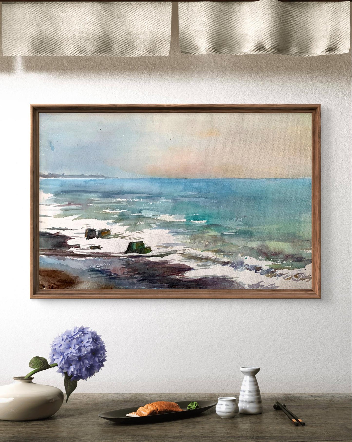 Watercolor painting Sea silence Unknown artist
