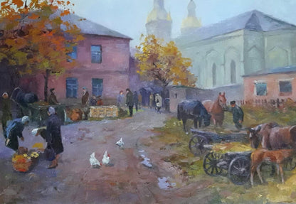 Oil painting Street of Old Kremenchug Serdyuk Boris Petrovich