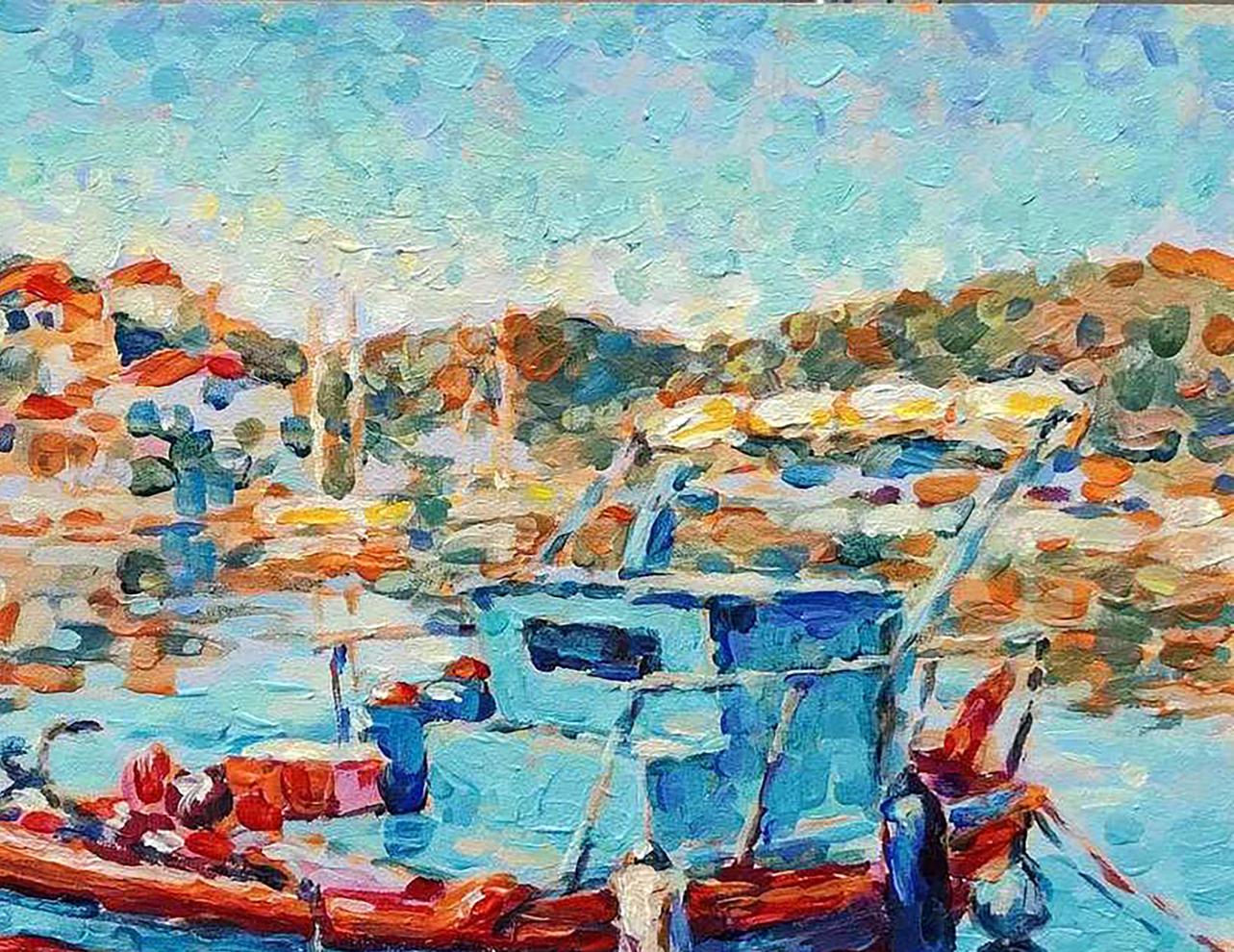 Acrylic painting Sea Morning Osnach Olesia