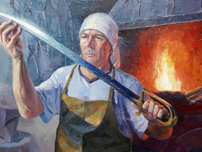 Oil Artwork: The Blacksmith by Serdyuk Boris Petrovich