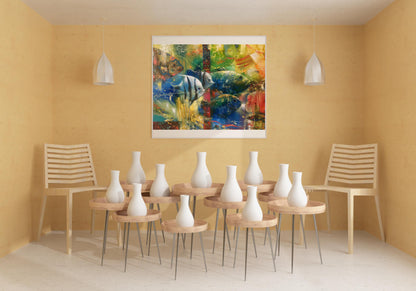 Abstract oil painting Fishes Anatoly Tarabanov