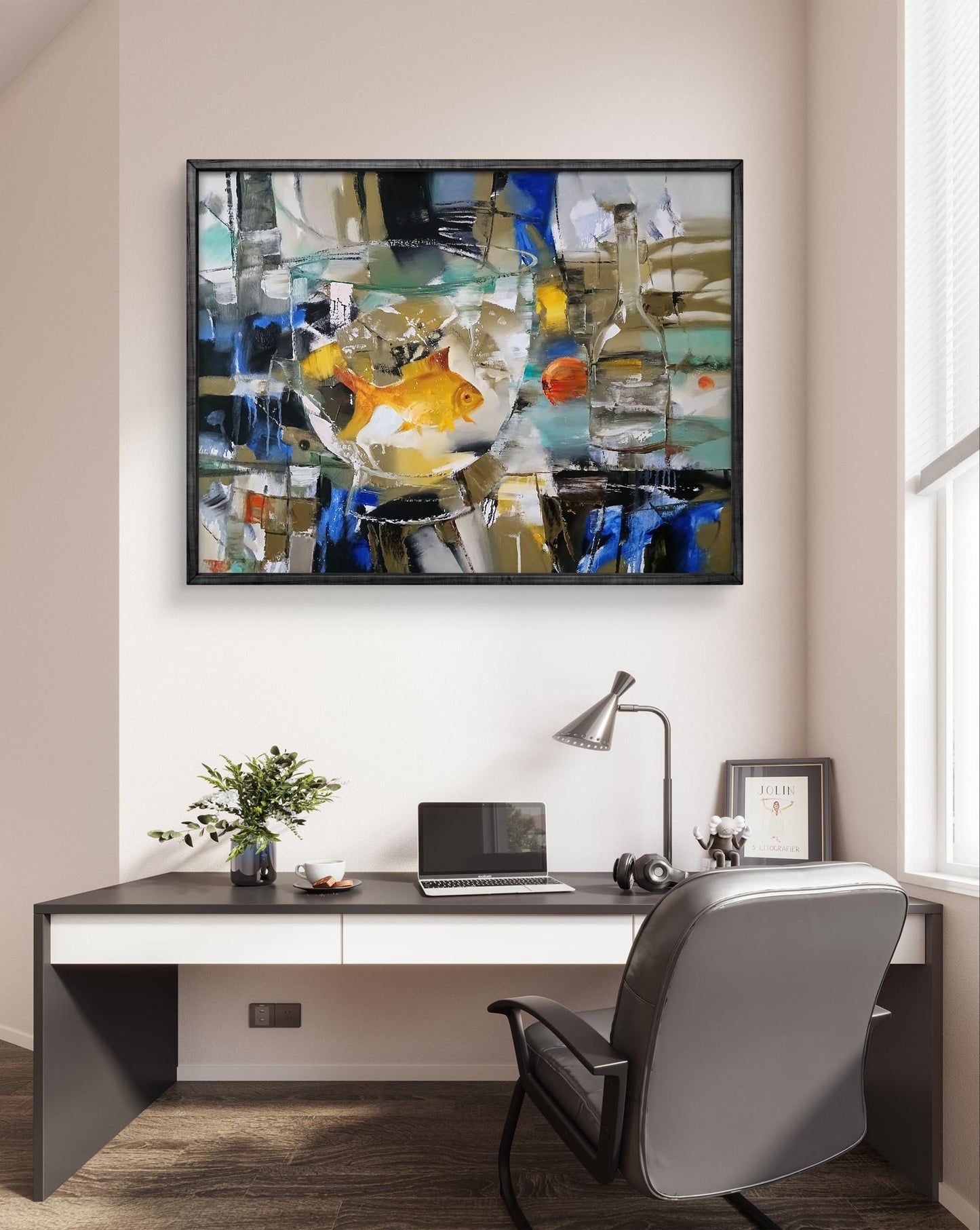 Abstract oil painting Goldfish Anatoly Tarabanov