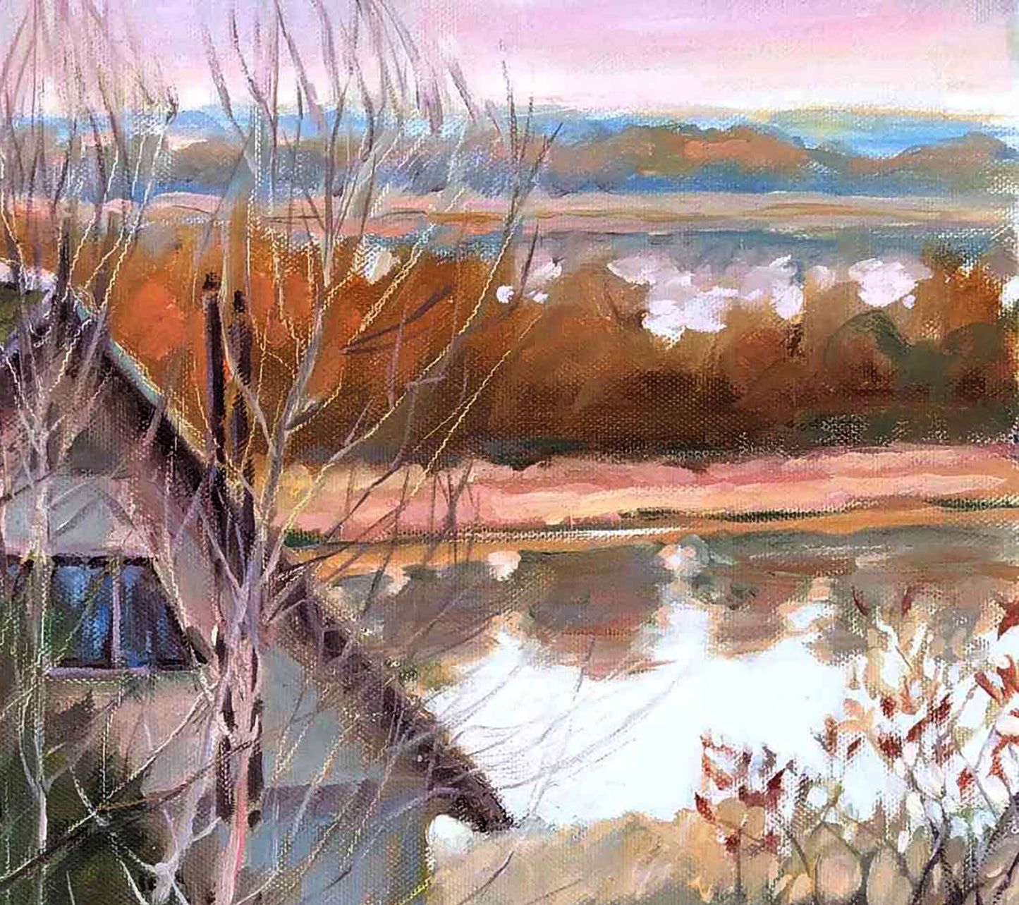 Oil painting Autumn Nature Landscape  Osnach Olesia