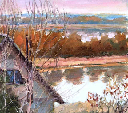 Oil painting Autumn Nature Landscape  Osnach Olesia