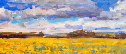 Oli painting Sunflowers are ripening Pereta Vyacheslav