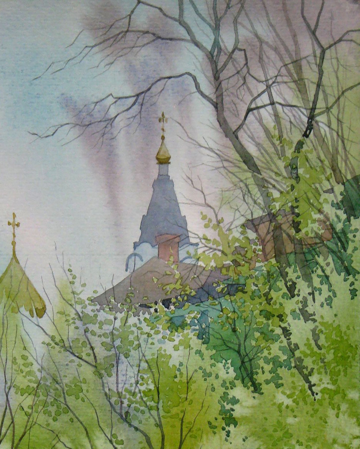 Watercolor painting Cityscape