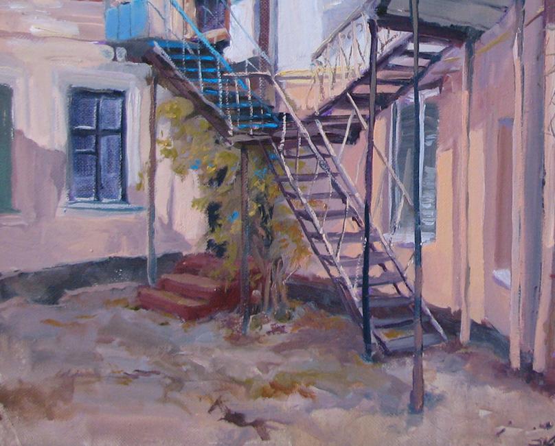 Oil painting Urban landscape  Osnach Olesia
