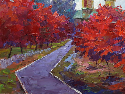 Oil painting Crimson alley Serdyuk Boris Petrovich