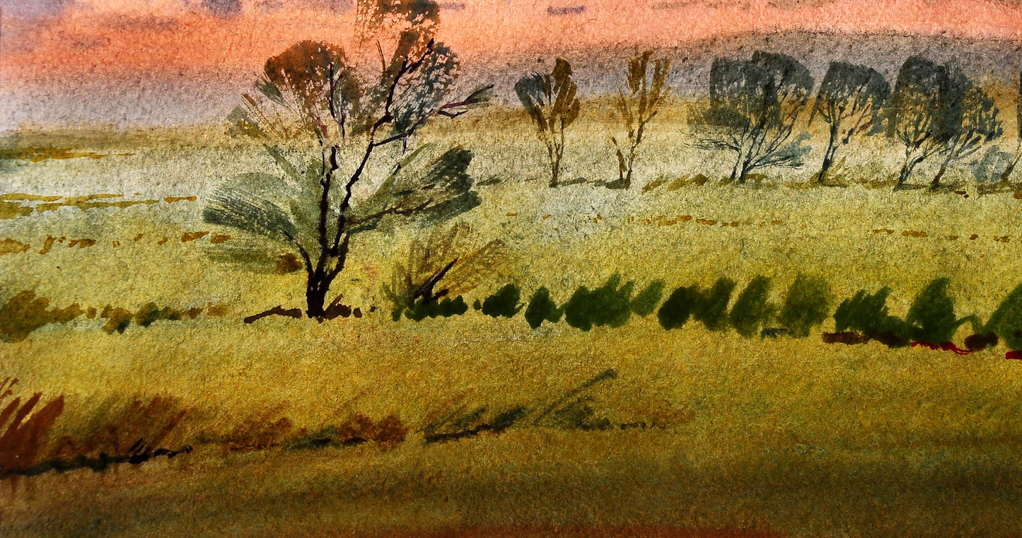 Watercolor painting By the evening Egor Shvachunov