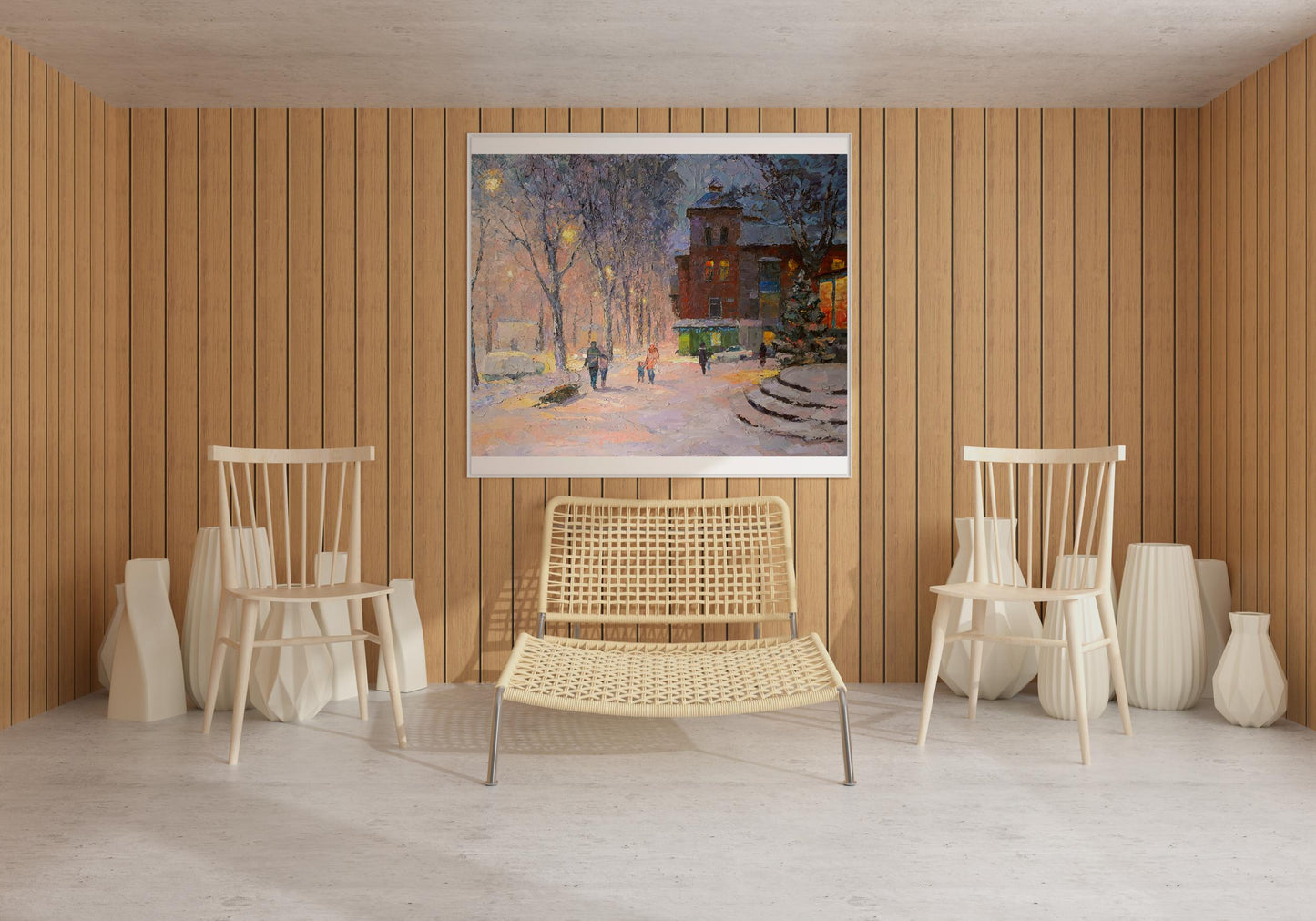 Oil painting On the eve of the New Year holidays Serdyuk Boris Petrovich