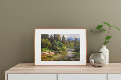 Oil painting Opir River Batrakov Vladimir Grigorievich