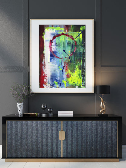 Acrylic painting Red sun Olga Melezhik