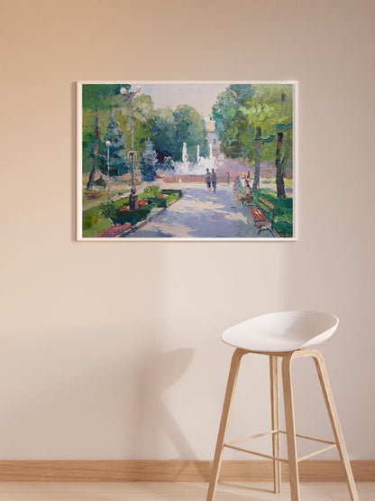 Oil painting City square Boris Serdyuk