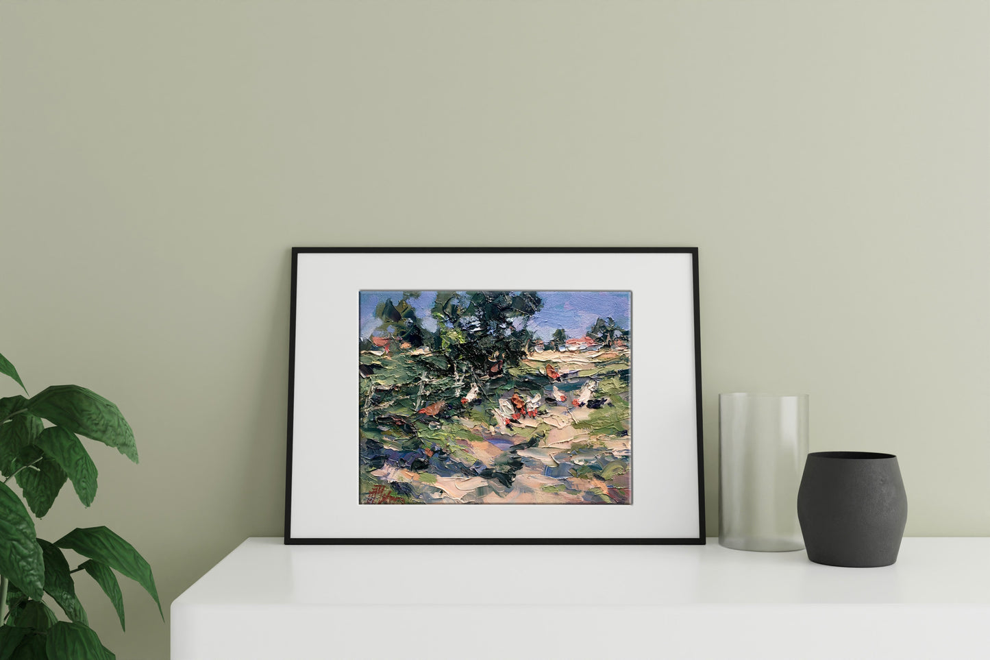 Oil painting Village Nature Landscape 