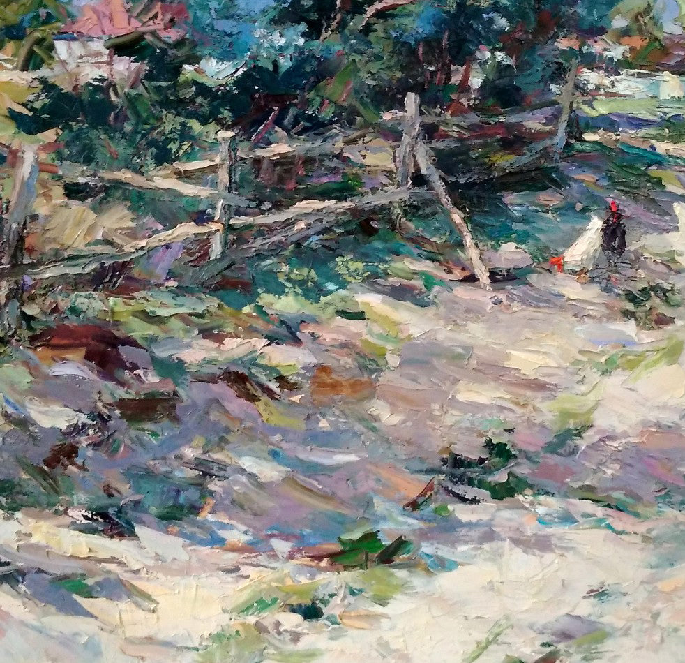 Oil Painting Village Nature Landscape 