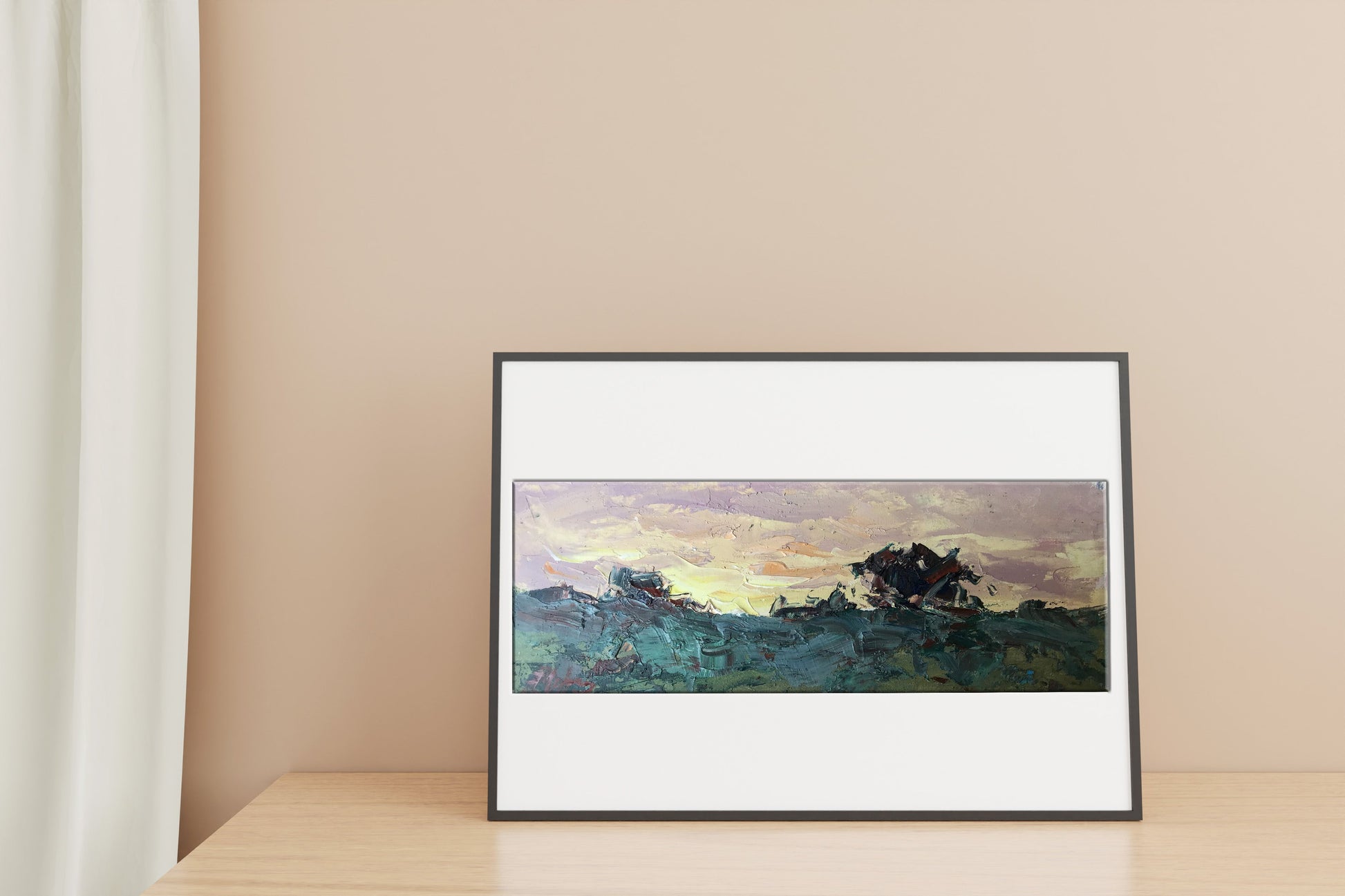 Oil painting sunset 
