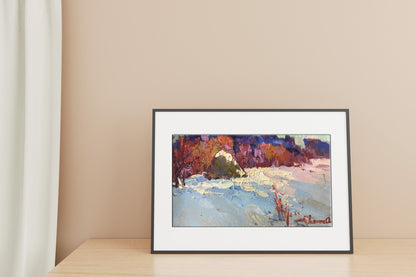 Oil Painting Nature Landscape Village landscape Art 