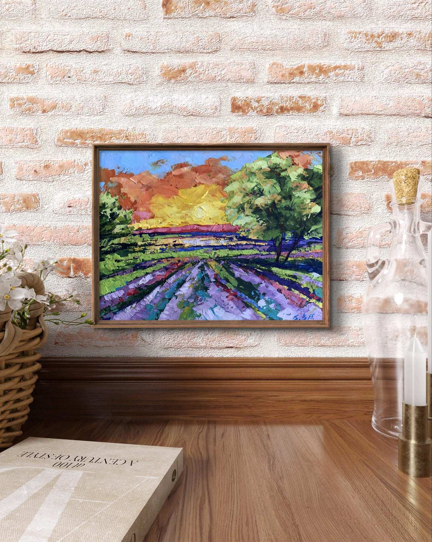 Oil painting Sunset in the field V. Zadorozhnya