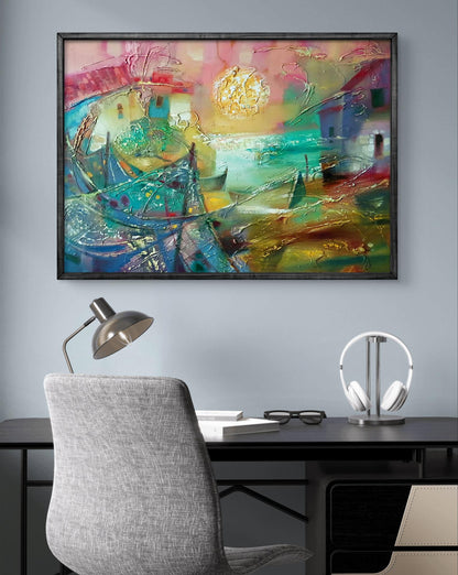 Abstract oil painting Seashore Anatoly Tarabanov