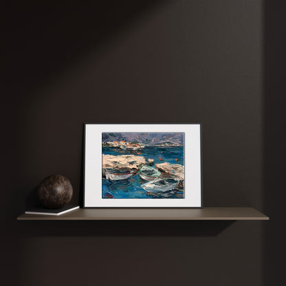 Oil painting Boats Landscape 