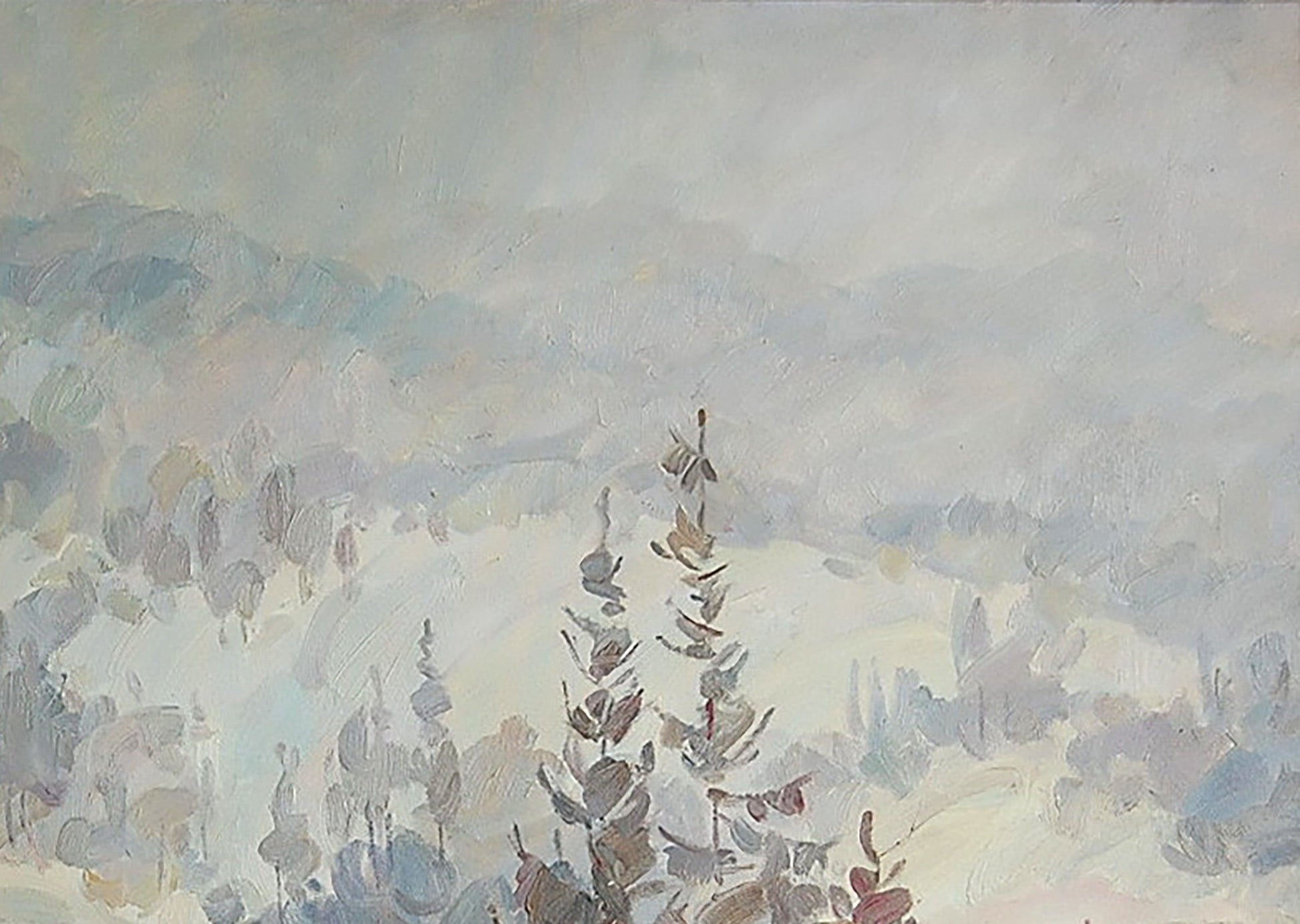 Oil Painting Mountain Nature Landscape 
