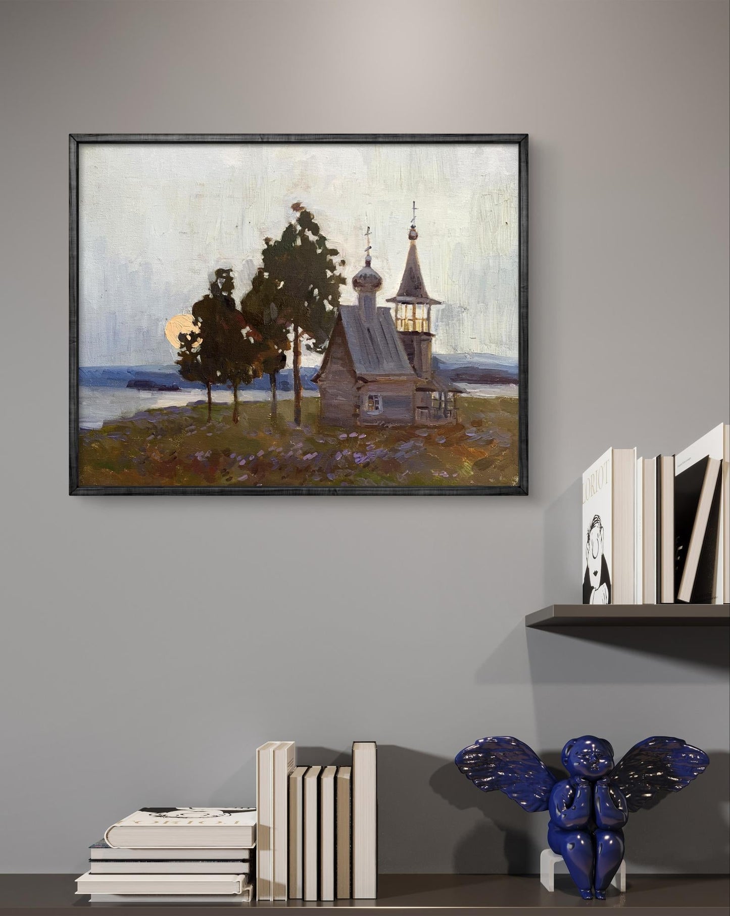 Oil painting Temple Unknown artist