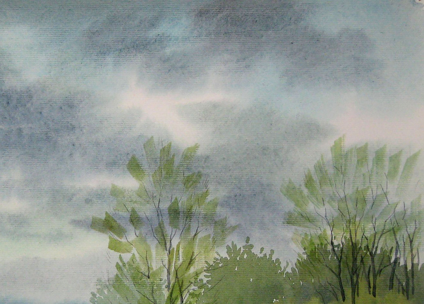 In the Farm Fields depicted in a watercolor painting by Valery Savenets.